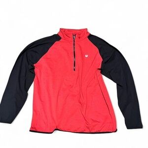 Wrangler Red and Black Quarter-Zip Pullover